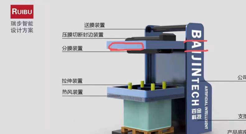 找产品：拉伸膜自动打包机+PCB针脚自动对准机