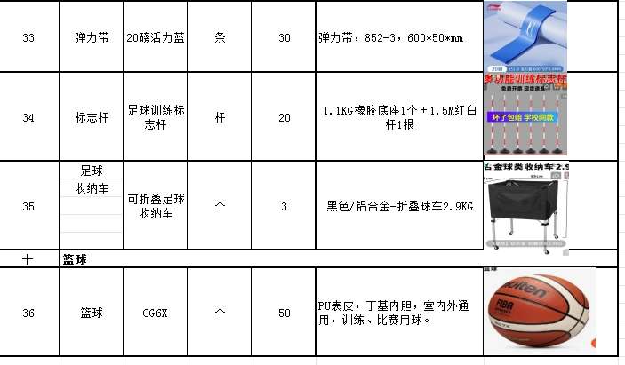 找产品：训练器材