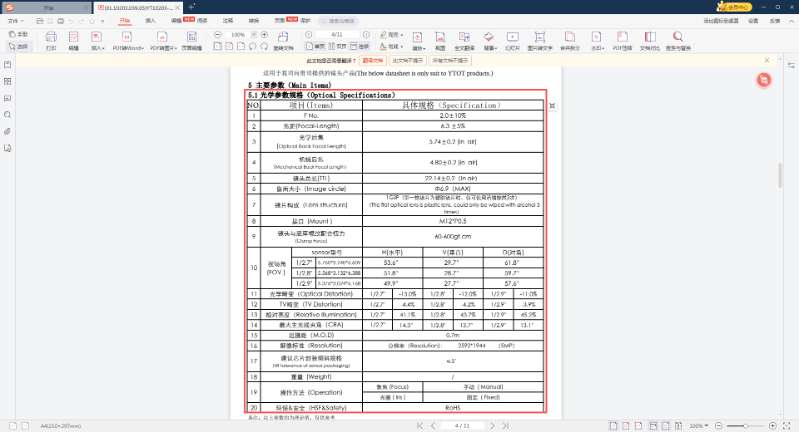 找产品：6MM暗光镜头